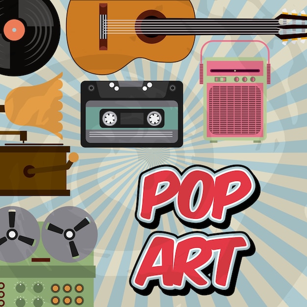 Vector music vintage old popart