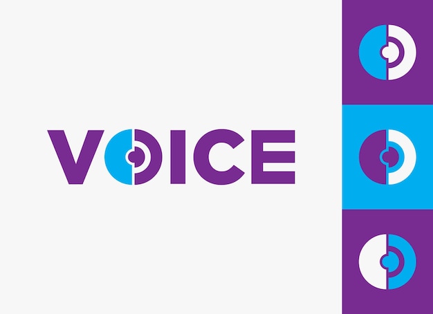 Music voice podcast logo template