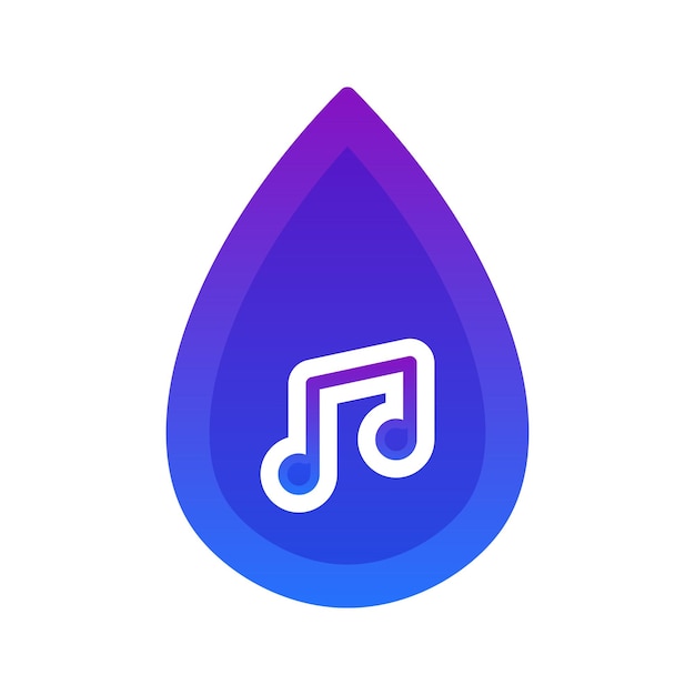 Music water logo gradient design template icon