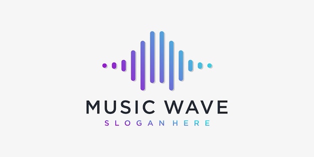 Music wave logo design inspiration musical wave sound modern cool volume Premium Vector