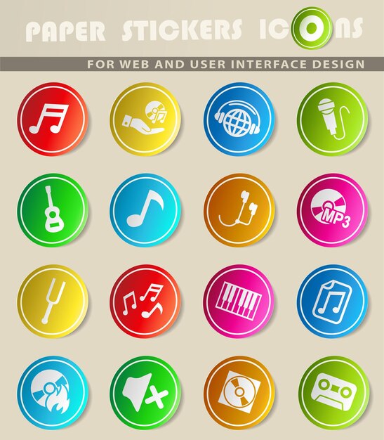 Icone web musicali per il design dell'interfaccia utente