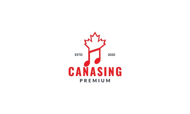 Music with Canada maple leaf logo design