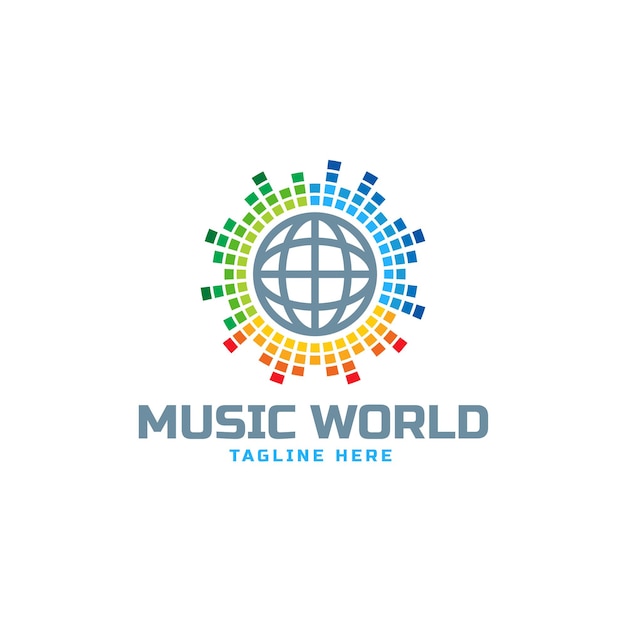 Вектор Дизайн логотипа music world