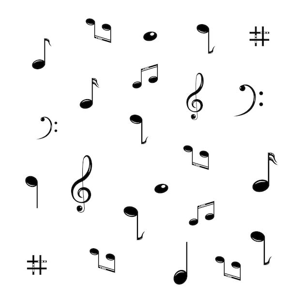 Musical design elementmusic notessymbolsvector illustration