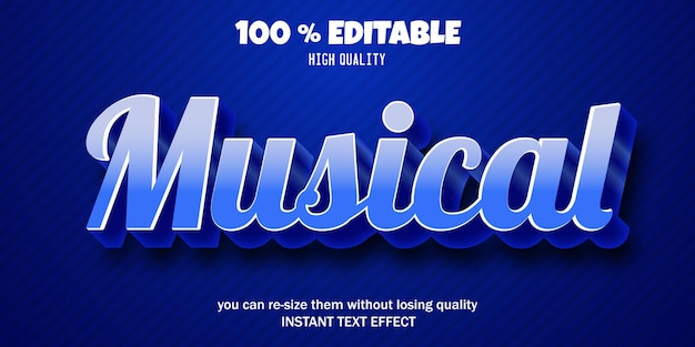 Musical editable text effect