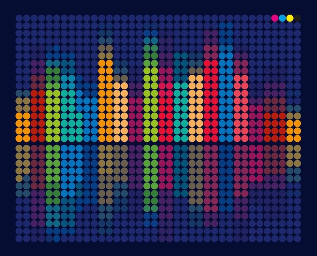 Vector musical equalizer from color circles