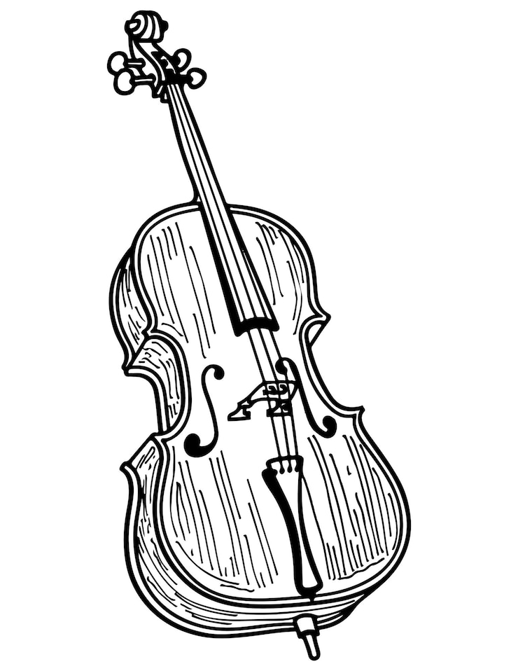 Vector musical instrument coloring page