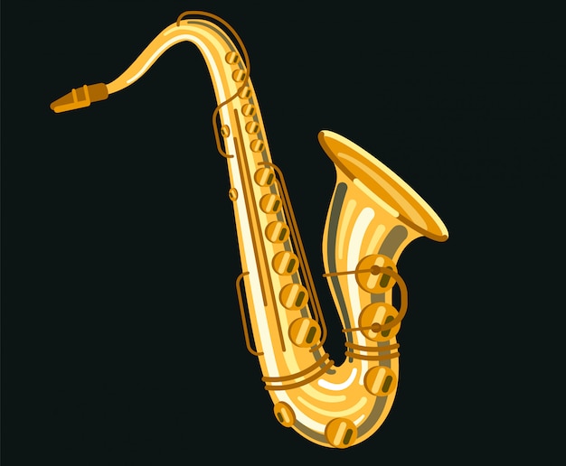 Vector musical instrument saxophone