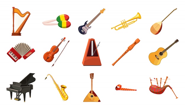 Musical instrument set. Cartoon set of musical instrument