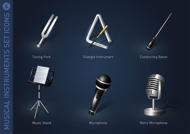 Musical instrument stock icons part 6