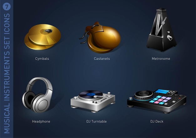 Musical instrument stock icons part 7