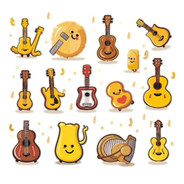 Vector musical instruments vector on white background