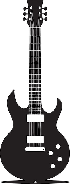 Musical Majesty Guitar Logo Vector Illustration Chord Convergence Guitar Iconic Emblem