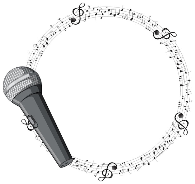 Musical microphone with notes circle