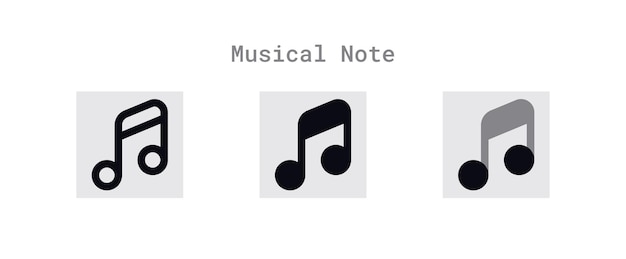 Musical note icons set