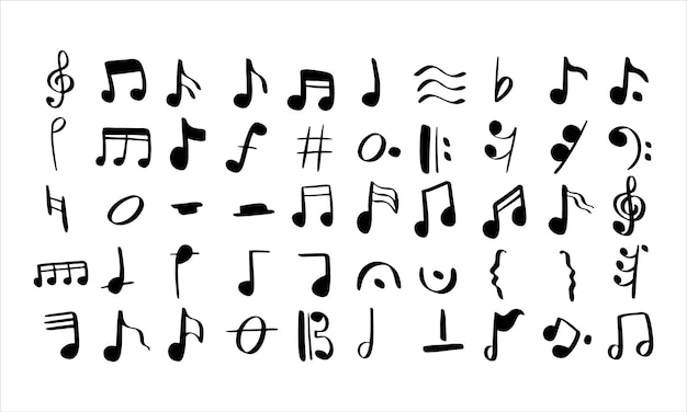 Musical note symbol icon shape Octave keys vector isolated collection