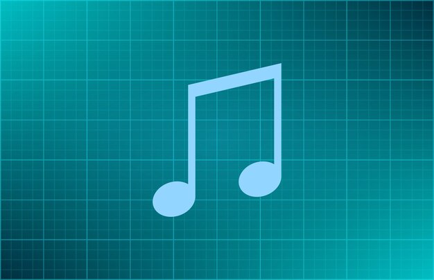 楽譜のシンボル - 青い背景のベクトルイラスト