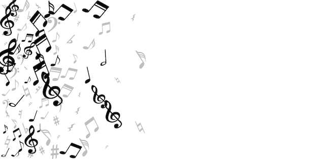 Vector musical notes flying vector background audio