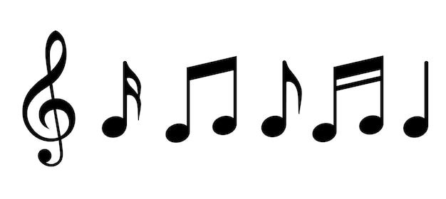 Vector musical notes icon. vector illustration