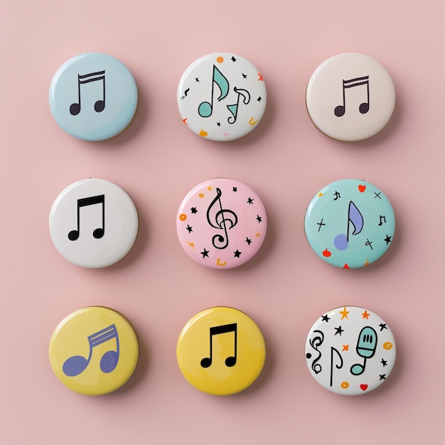 Vector musical pins