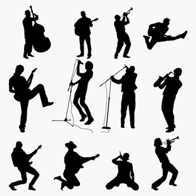 Vector musical silhouettes