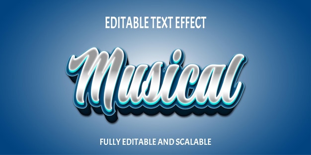 Vettore effetto testo musicale con lettere scintillanti in 3dstyle