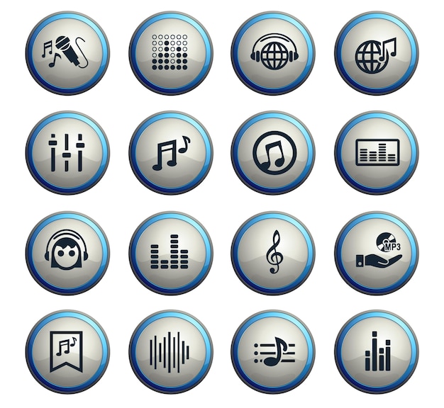用户界面设计向量音乐网络图标