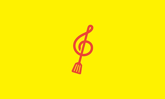 Musical with spatula restaurant logo vector symbol icon design illustration