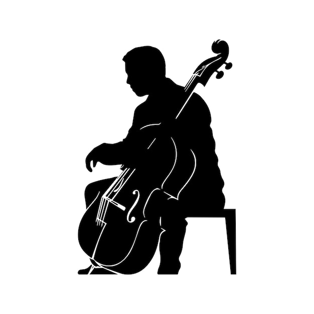 Vector musician silhouette illustration