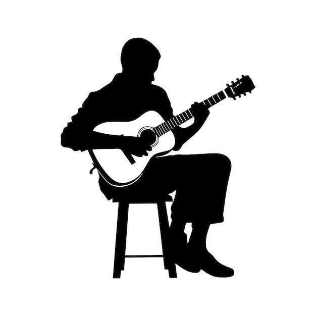 Vettore illustrazione della silhouette del musicista