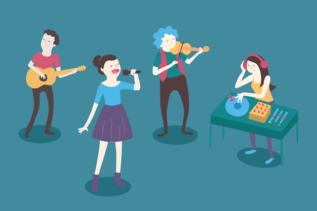 Vector musicians characters