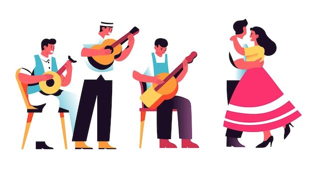 Musicians and dancers festival scene