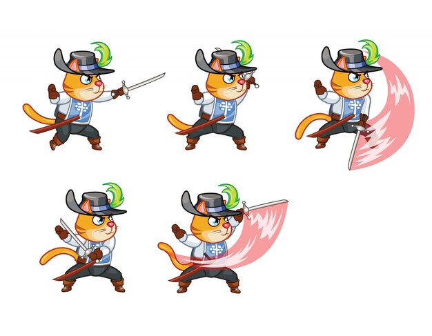 Musketeer Cat Sword Master Sprite