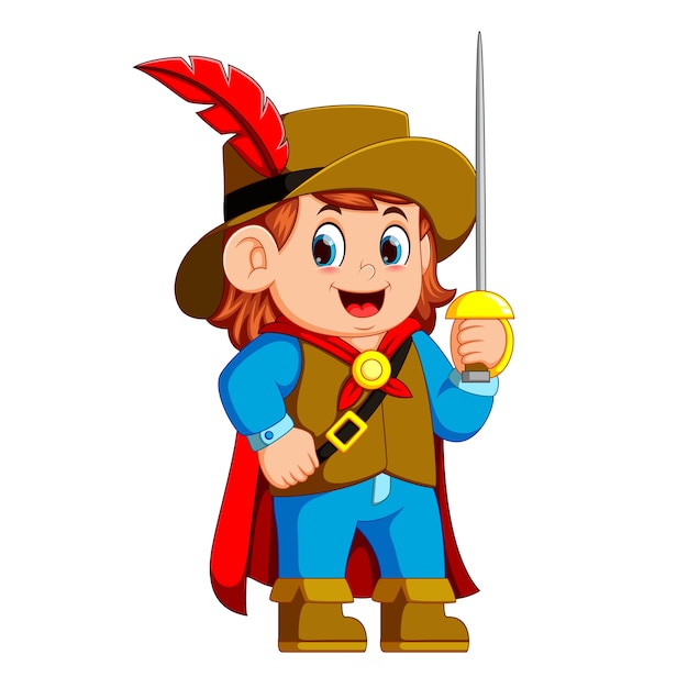 Vector musketeer with sword