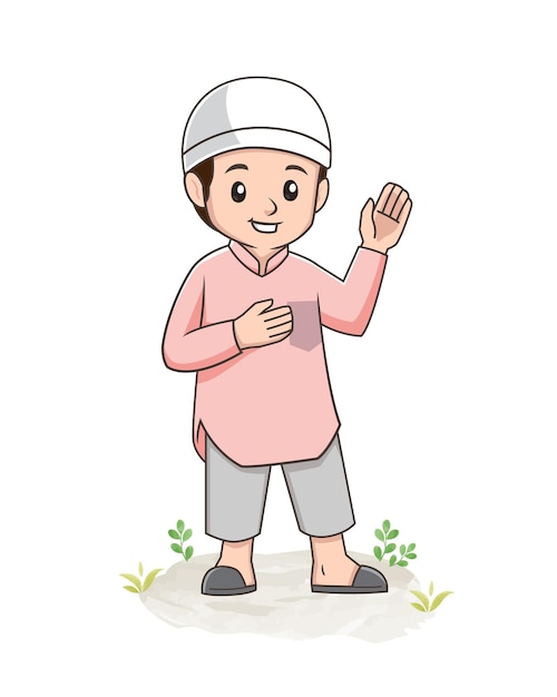 Muslim boy cartoon character