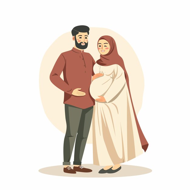 Vector muslim couple