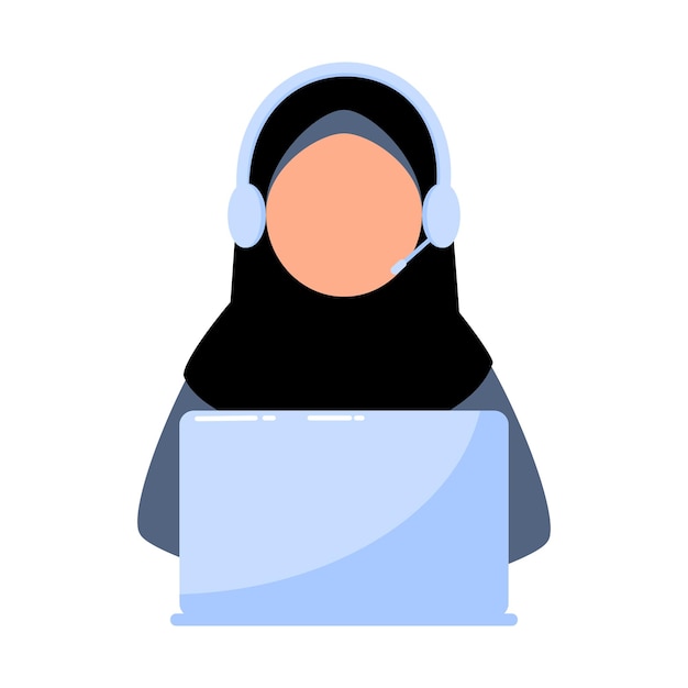 Muslim cutomer service flat design