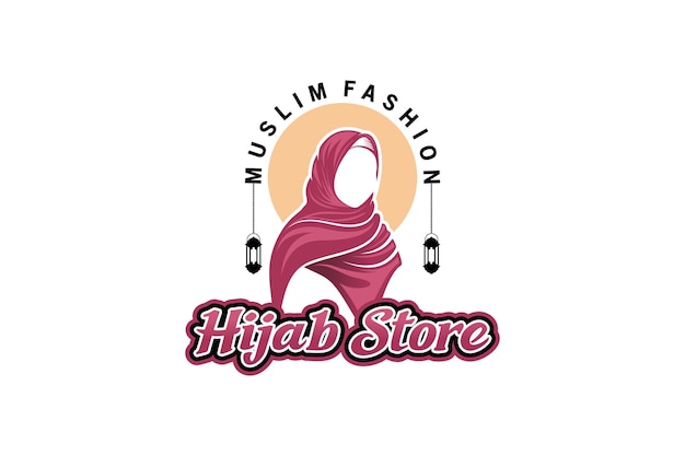 Muslim fashion hijab logo template design beautiful headscarves for Muslim women