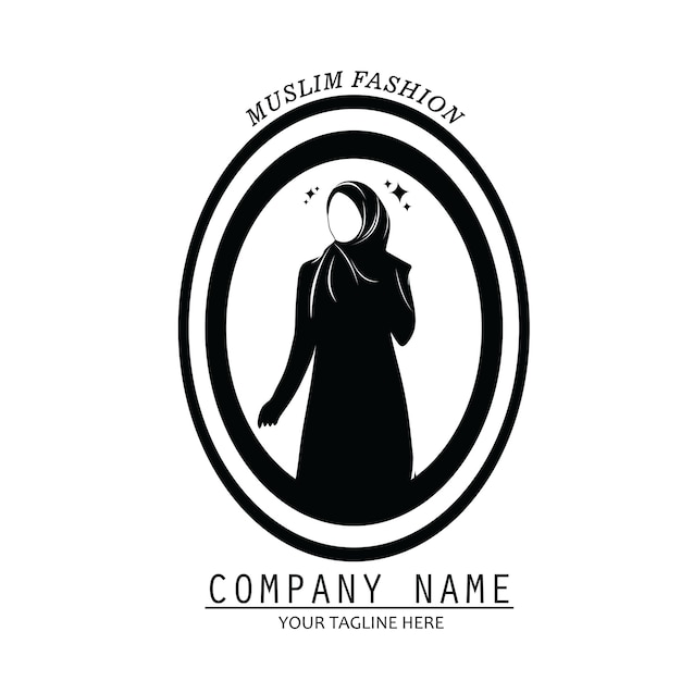 Muslim fashion logo silhouette