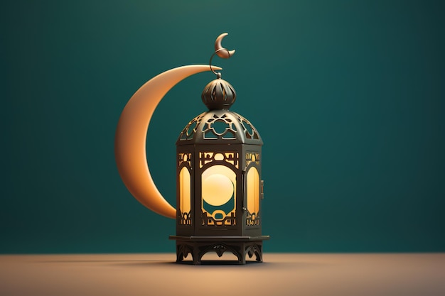 Мусульманский праздник священного месяца Рамадан Карим Красивый фон с блестящим фонарем