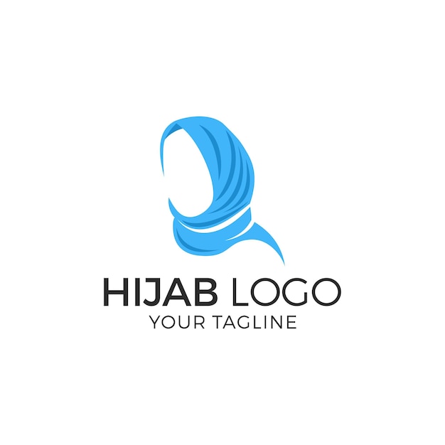 Muslim female in hijab logo design vector illustration