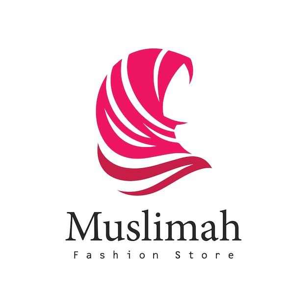 Vettore donna musulmana in hijab logo moda donna isolata su sfondo bianco