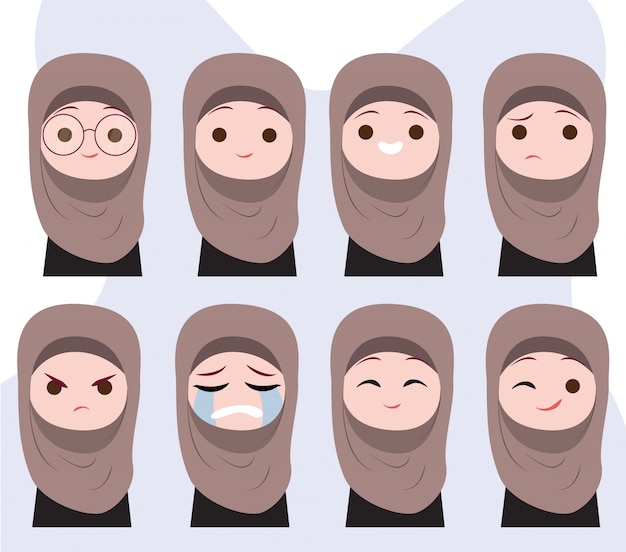 Muslim Girl Character Emotions