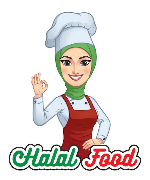 Muslim girl chef with hjab