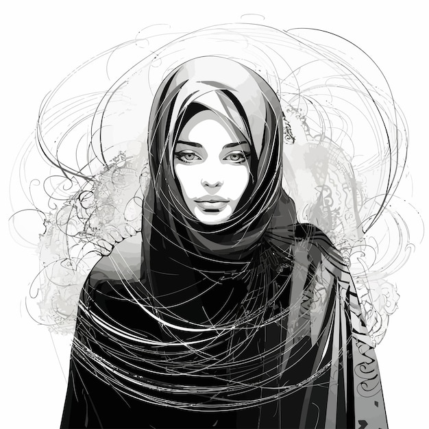 Vettore ragazza musulmana con l'hijab