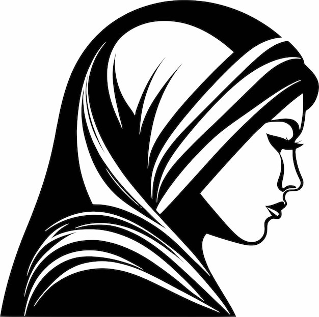 Vettore illustrazione vettoriale hijab musulmano