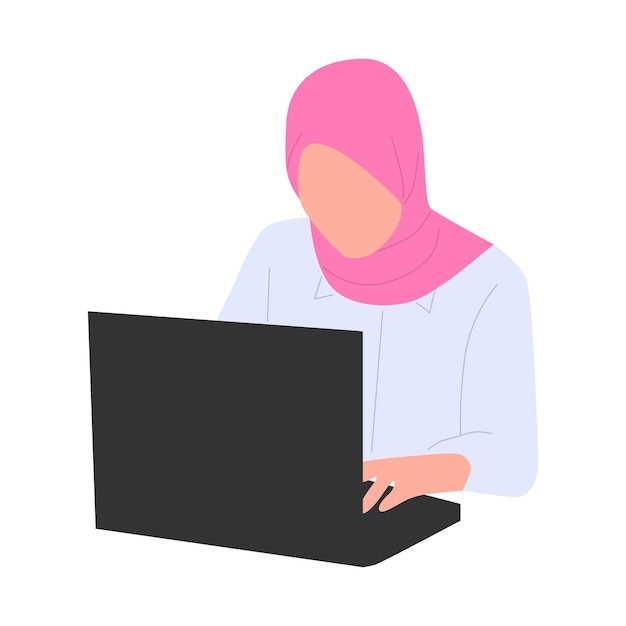 Vector muslim hijab woman vector illustration