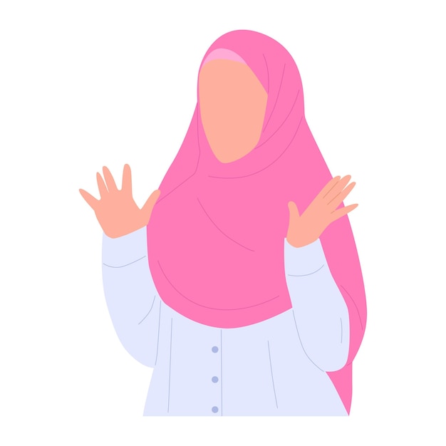 イスラム教徒のヒジャブ女性のベクトル図