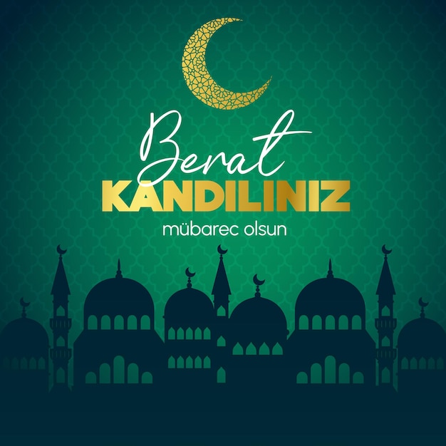 Premium Vector Muslim holiday berat kandili vector concept of islamic