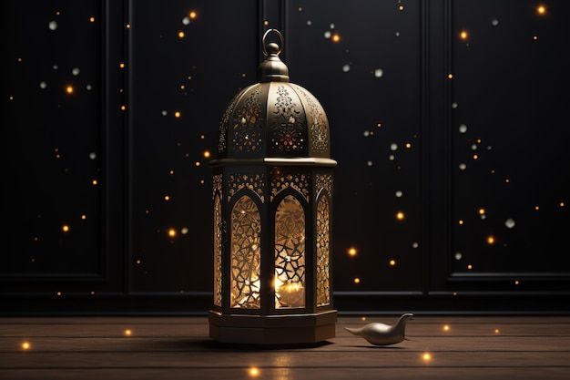 Vector muslim lamp on dark background